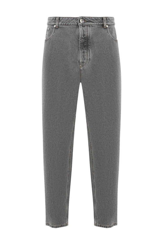 Brunello Cucinelli stone washed gray jeans with contrast stitching 191408 - photo 1