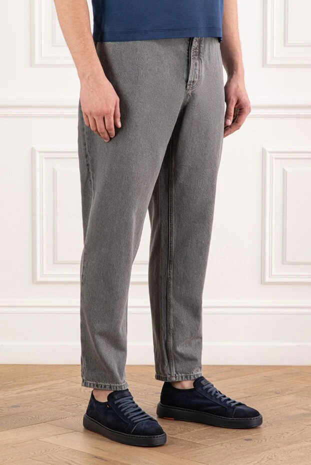 Brunello Cucinelli stone washed gray jeans with contrast stitching 191408 - photo 3