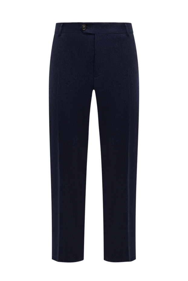 Brunello Cucinelli classic navy blue wool trousers with creases 191412 - photo 1