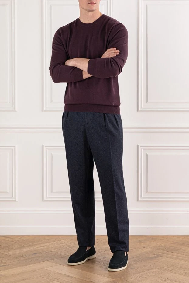 Brunello Cucinelli blue wool trousers with a defined waistline 191414 - photo 2