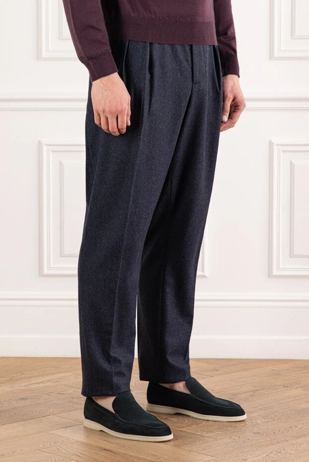 Brunello Cucinelli blue wool trousers with a defined waistline 191414 - photo 3