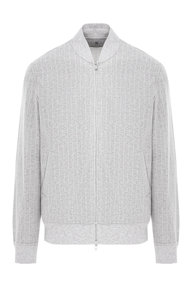 Light gray vertical striped jersey sports jacket - photo 1