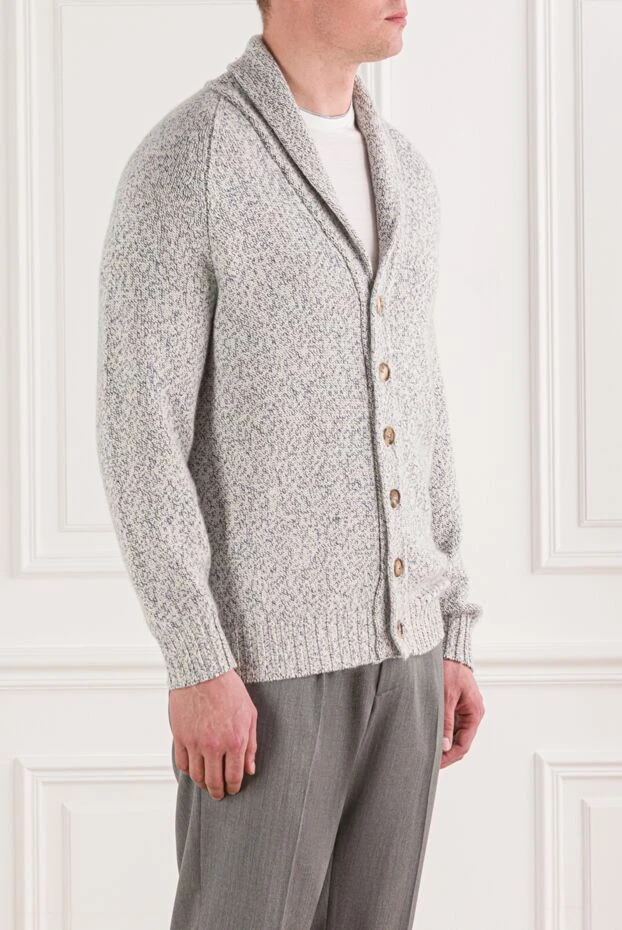 Brunello Cucinelli cashmere cardigan with shawl collar and buttons 191424 - photo 3