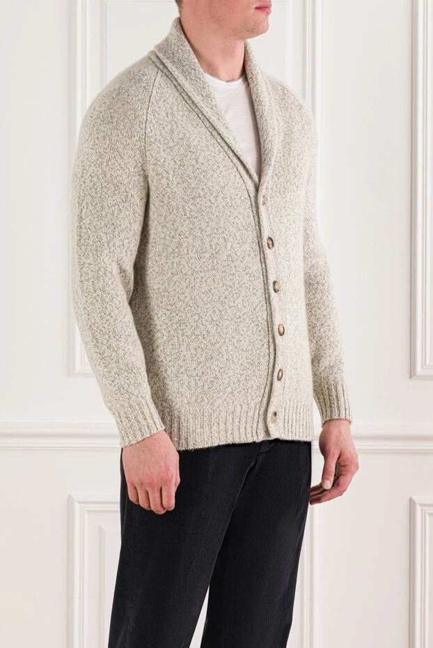 Brunello Cucinelli men's ribbed cashmere cardigan with shawl collar 191425 - photo 3