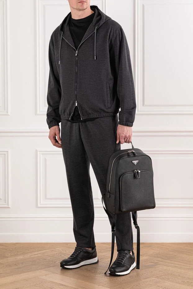 Tombolini костюм шерстяной графитовый с ровной меланжевой структурой 191466 - фото 2