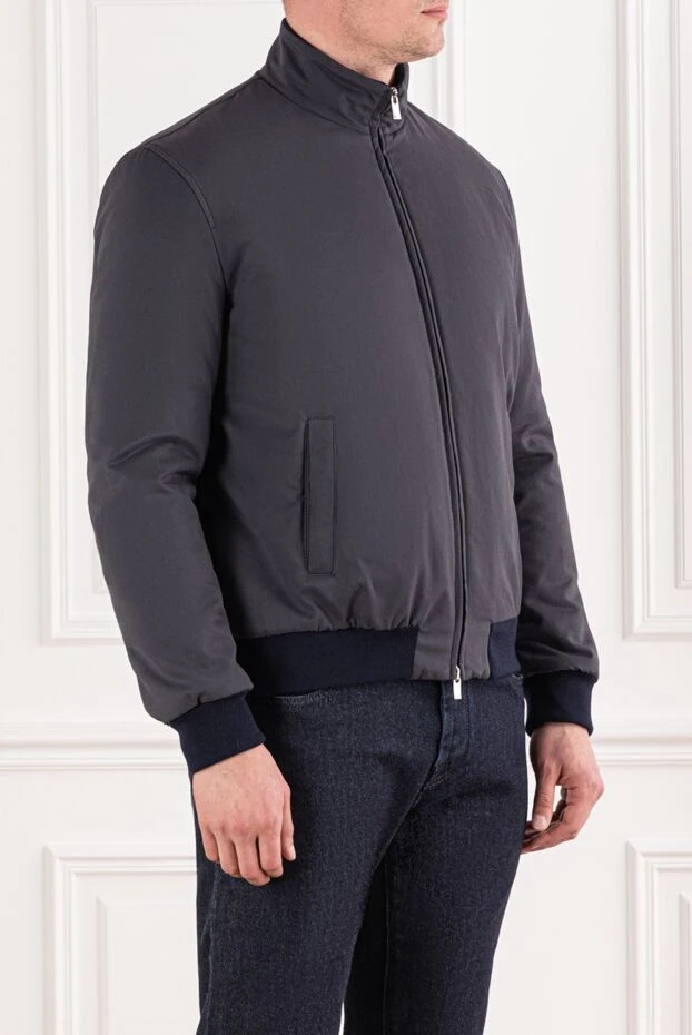 Tombolini куртка графитовая минималистичная с контрастной трикотажной отделкой 191467 - фото 3