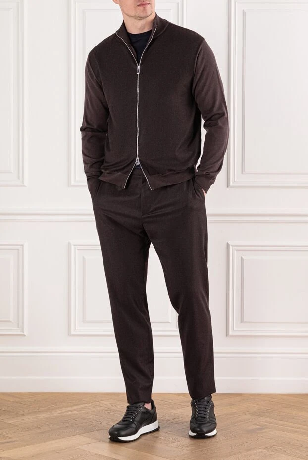 Tombolini burgundy wool jersey suit with a zipper 191513 - photo 2