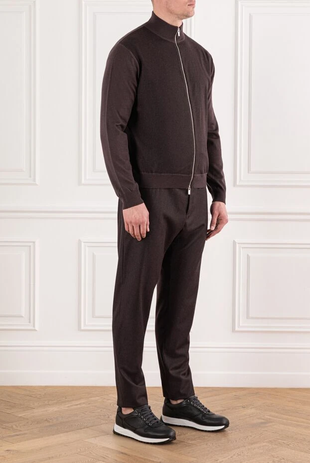 Tombolini burgundy wool jersey suit with a zipper 191513 - photo 3