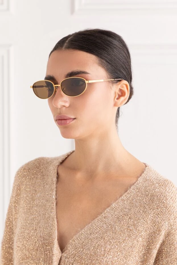 Jacquemus les lunettes alba sunglasses in gold with brown lenses 191552 - photo 2
