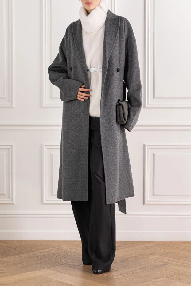 FG Furs natural mink fur vest with a stand-up collar, white 191565 - photo 2