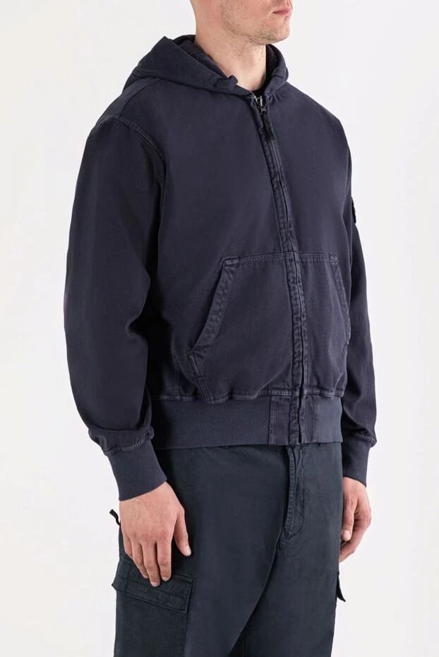 Stone Island худи из органического хлопка-панамы с ребристыми вставками и карманами 191568 - фото 3
