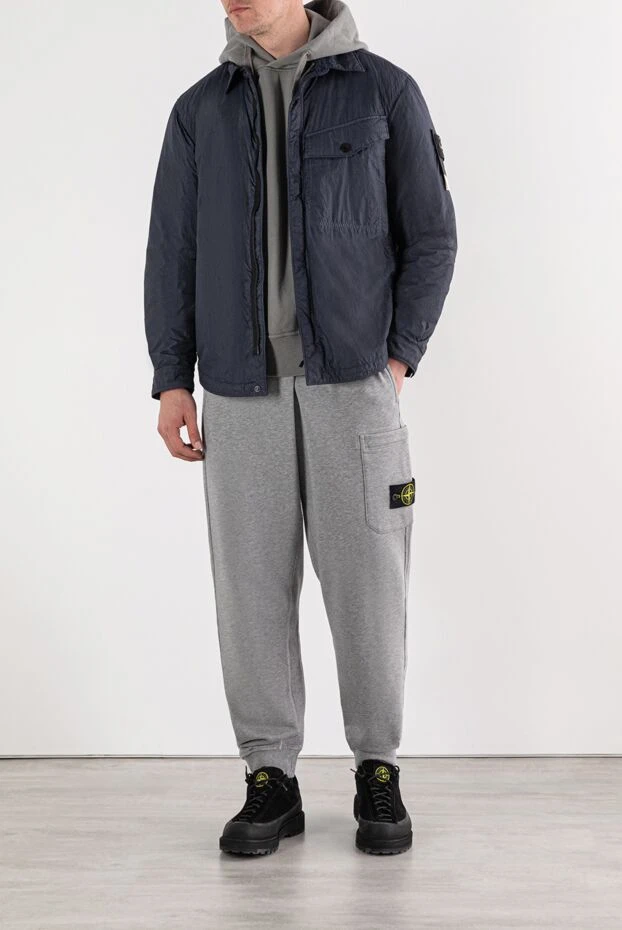 Stone Island серая куртка-рубашка из нейлона с нагрудным карманом 191573 - фото 2