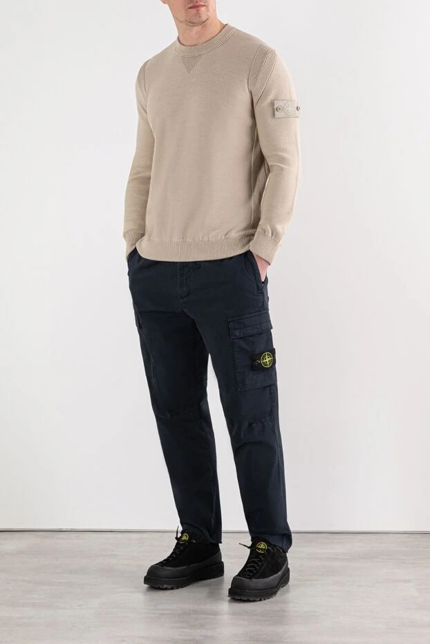 Stone Island брюки-карго обычного зауженного кроя с карманами на молнии синие 191578 - фото 2