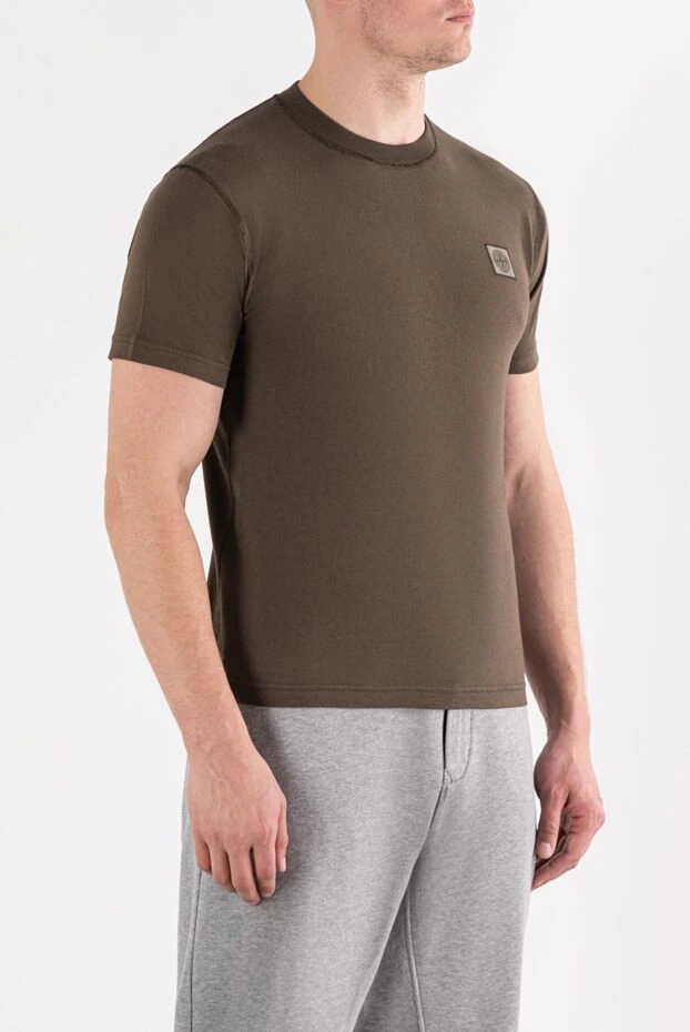 Stone Island brown cotton t-shirt with a patch 191581 - photo 3