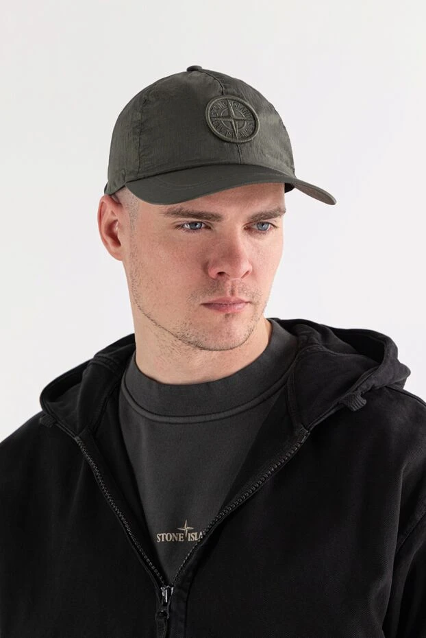 Stone Island бейсболка з матеріалу nylon metal з рельєфною вишивкою логотипу кольору хакі 191583 - фото 2