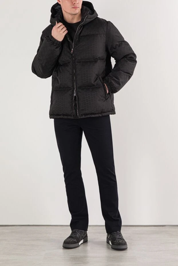 Пуховик із нейлонового полотна GG чорний - фото 2
