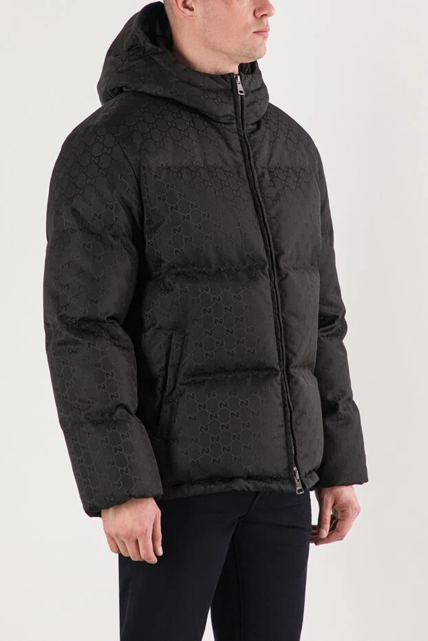 Gucci пуховик из нейлонового полотна gg черный 191588 - фото 3