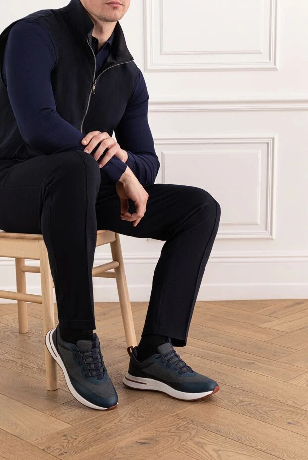 Loro Piana кроссовки week end walk синие на ультралёгкой подошве 191599 - фото 2