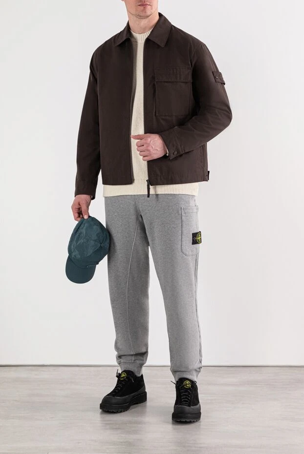 Stone Island коричневая куртка-рубашка с нагрудным карманом на клапане 191607 - фото 2