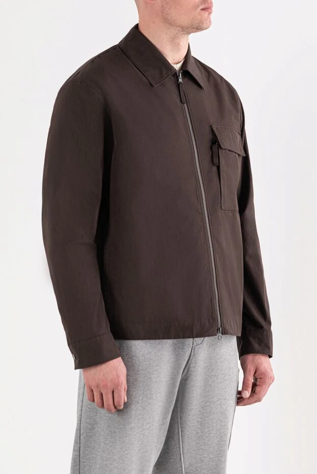 Stone Island коричневая куртка-рубашка с нагрудным карманом на клапане 191607 - фото 3