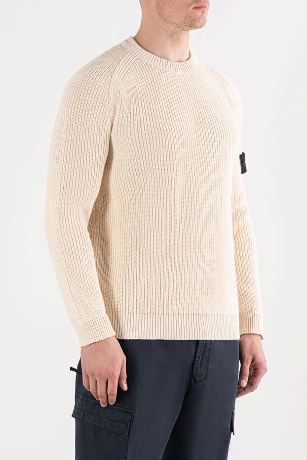 Stone Island men's textured knit cotton jumper 191613 - photo 3