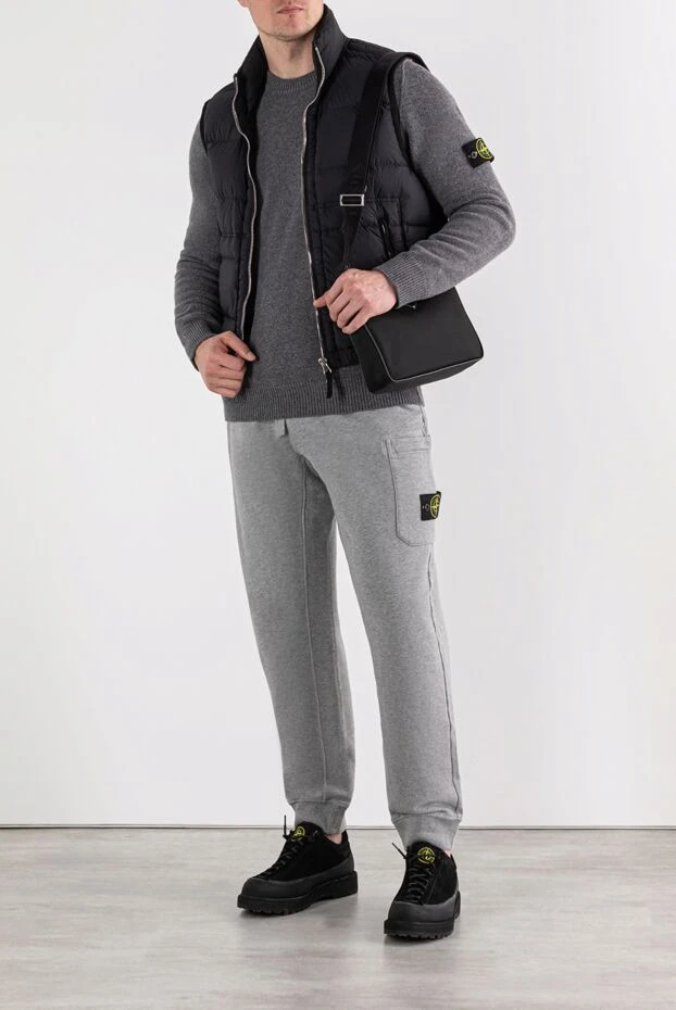 Stone Island knitted jumper in grey sheep wool with a round neckline 191616 - photo 2