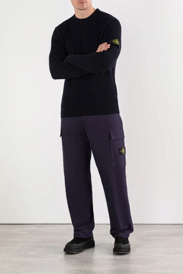 Stone Island knitted jumper with a round neck in rws wool yarn with a ribbed pattern 191618 - photo 2