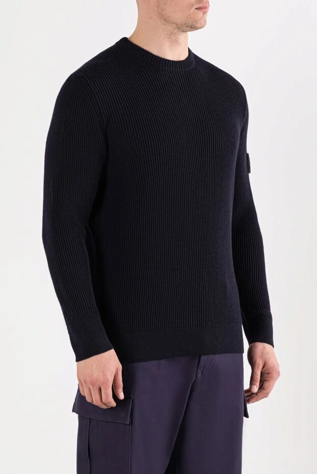 Stone Island knitted jumper with a round neck in rws wool yarn with a ribbed pattern 191618 - photo 3