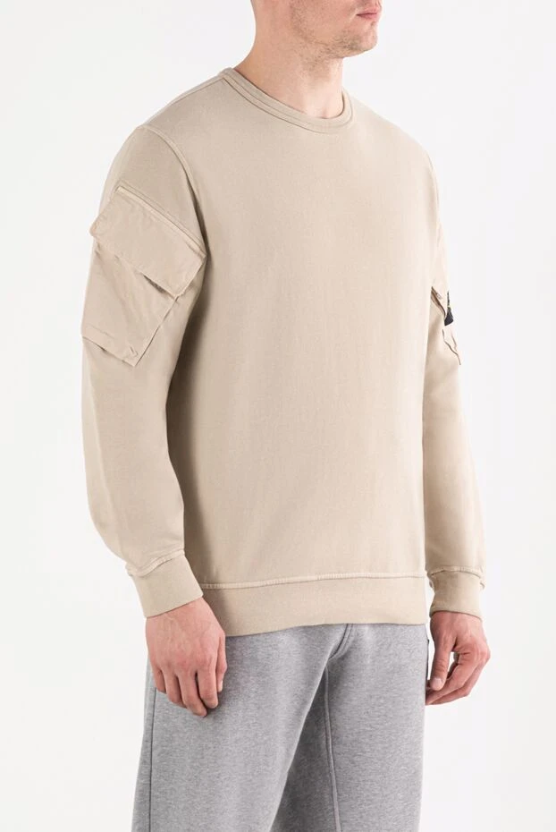 Stone Island beige cotton sweatshirt with a pocket on the sleeve 191623 - photo 3