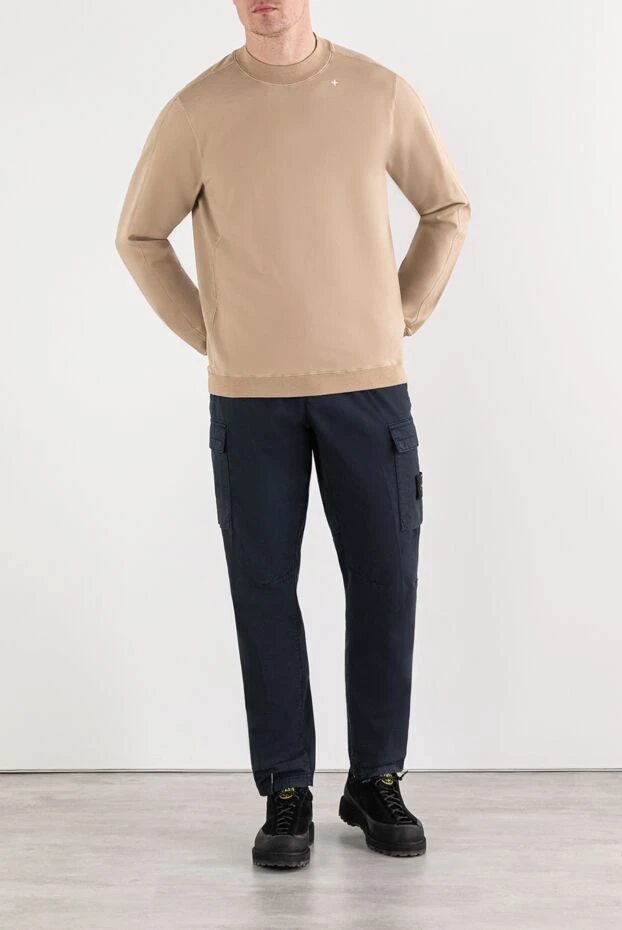 Stone Island beige cotton sweatshirt with embroidery at the collar 191627 - photo 2