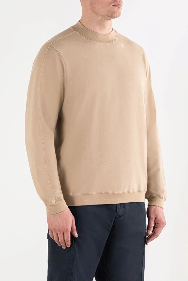 Stone Island beige cotton sweatshirt with embroidery at the collar 191627 - photo 3