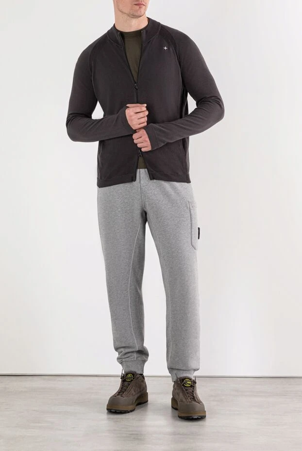 Stone Island men's cardigan with a signature logo on the chest 191632 - photo 2