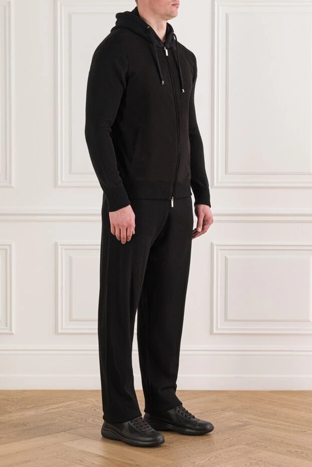 Cesare di Napoli костюм чорний повсякденний із приглушеною фактурою та рівним силуетом 191642 - фото 3