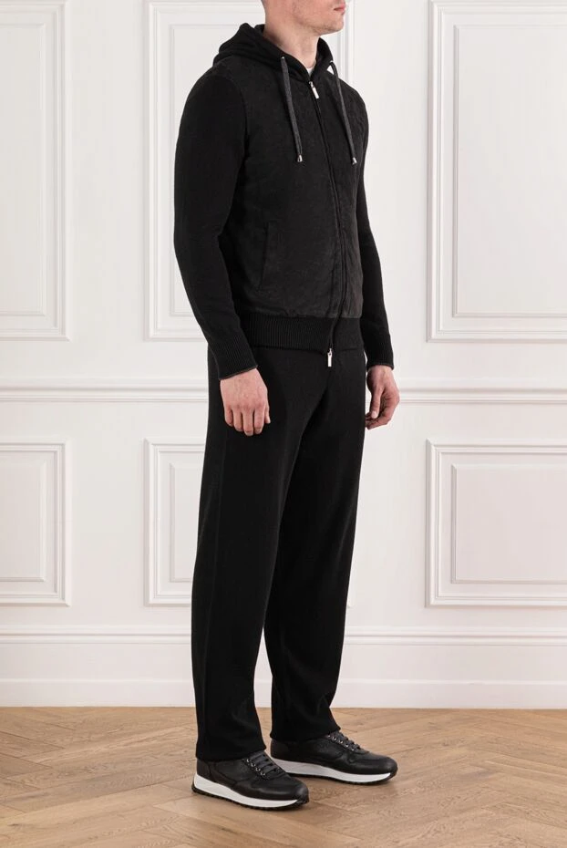 Cesare di Napoli black tracksuit with soft velvet panel 191643 - photo 3