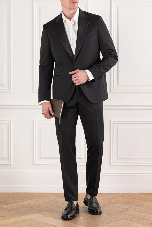 Sartoria Latorre black wool tuxedo with satin lapels 191645 - photo 2