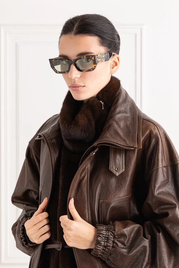 Miu Miu miu glimpse tortoiseshell sunglasses with logo on the sides 191675 - photo 2