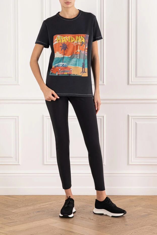 FeFe black t-shirt with vintage havana cuba print 191679 - photo 2