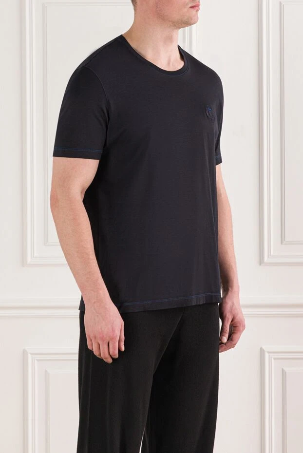 Billionaire футболка бавовняна чорна з рельєфним логотипом 191684 - фото 3