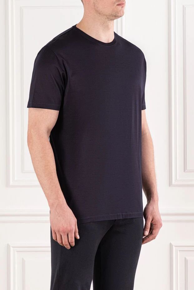 Cesare di Napoli футболка з бавовни у глибокому фіолетовому тоні 191691 - фото 3