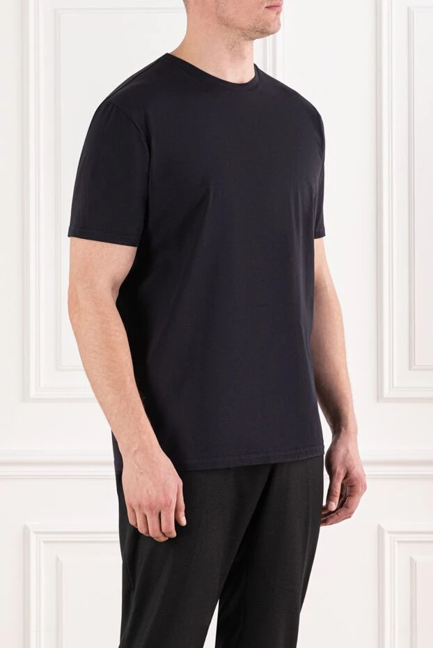 Cesare di Napoli чорна футболка з щільним рівним плетінням 191693 - фото 3