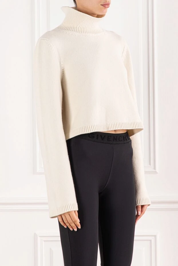 Alaia cashmere cropped jumper with a soft high neck 191704 - photo 3