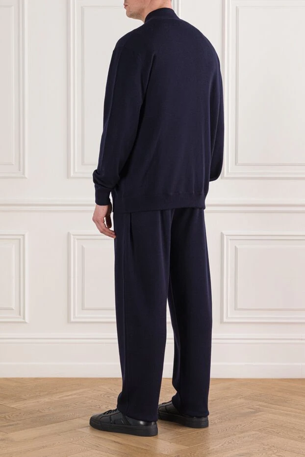Cesare di Napoli класичний спортивний костюм із вовни з коміром стійкою синій 191727 - фото 3