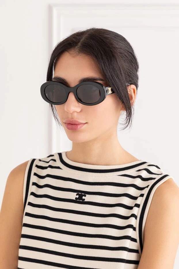 Celine triomphe 01 sunglasses in black acetate 191753 - photo 2