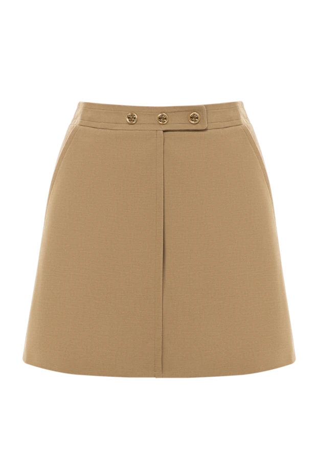 Celine women's khaki cotton mini skirt 191756 - photo 1