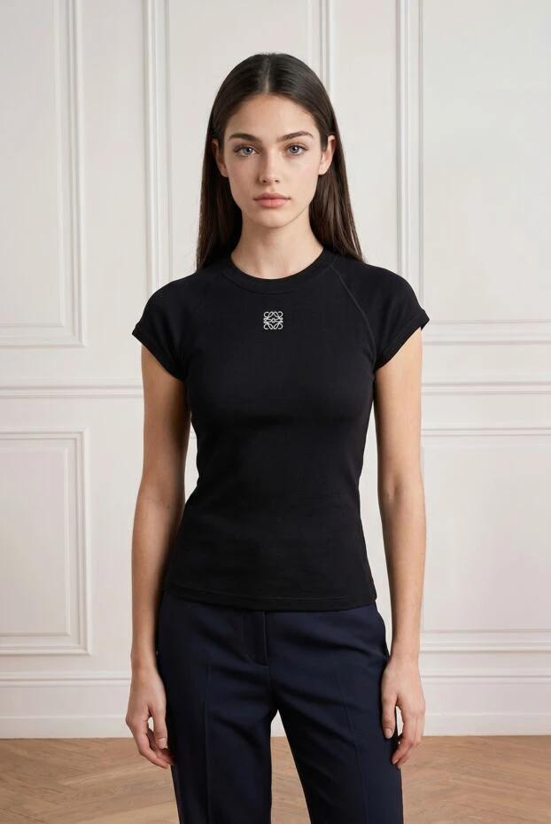 Loewe black small fit anagram t-shirt for women 191769 - photo 2