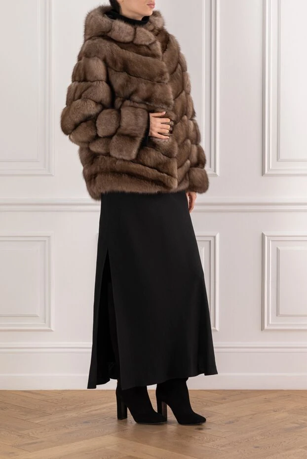 Giorgio Magnani premium sable fur coat with a hood and textured ribbing 191774 - photo 2