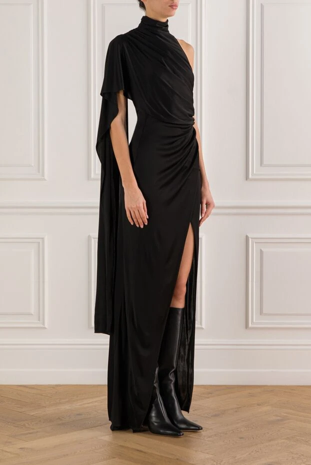 The Andamane stella black asymmetrical maxi cape dress 191781 - photo 3