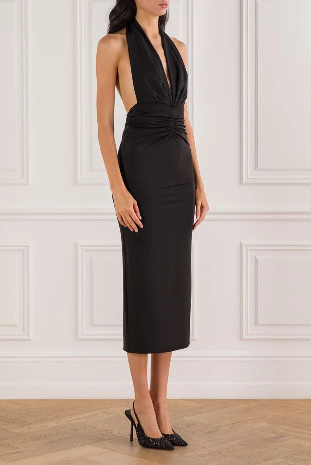 The Andamane black evening dress with draped details and a halter neckline 191790 - photo 3