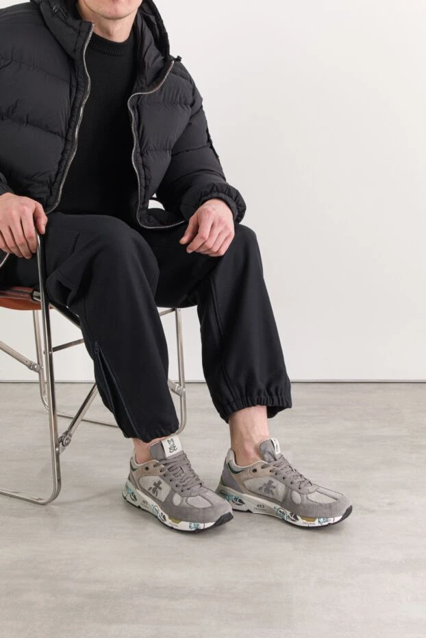 Кроссовки Mase 7821 серые из мягкой замши и нейлона - фото 2