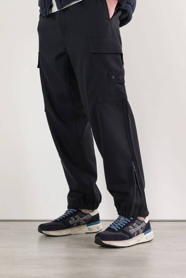 Premiata mick 7716 blue suede and genuine leather sneakers 191832 - photo 2